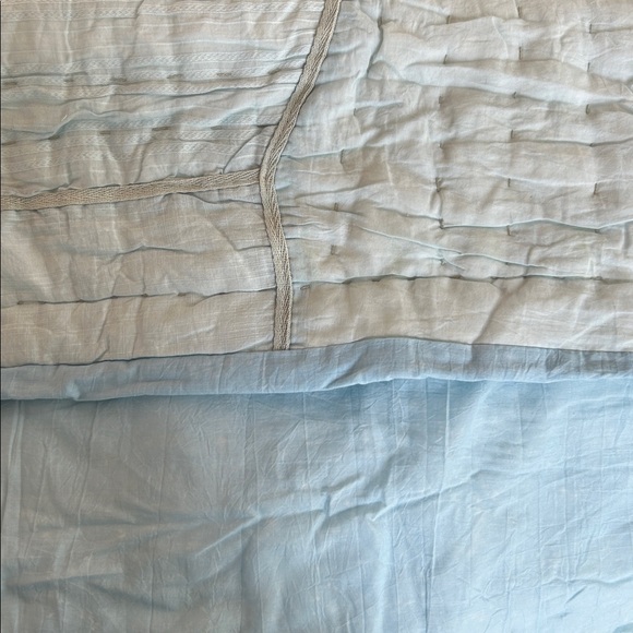 Anthropologie • NWOT Ellery Pieced Euro Sham Pillow Cover Light Blue 26x26in - Picture 11 of 13